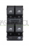 Pulsantiera Nera-4 Interruttori-Alzacristallo Porta Anteriore Sinistra-4 Pins Audi-A4 (B8)-Mod. 12/07-12/11