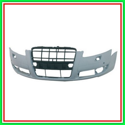 Paraurti Anteriore Con Primer-Con Tappo Coprigancio-Con Fori Pdc-Supporti-Con Fori Lavafari Audi A6-(Anno 2004-2008)