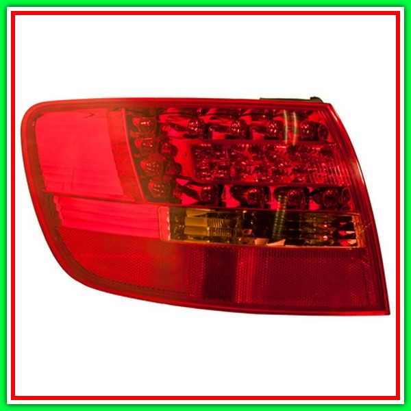 Fanale Posteriore Sinistro Esterno-Senza Portalampada-Rosso-Rosa-Led-Station Wagon Mod 07-08 Audi A6-(Anno 2004-2008)
