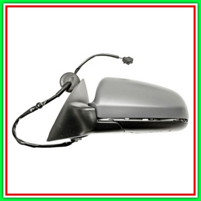 Retrovisore Sinistro Elettrico-Termico Con Primer-Con Luce Cortesia-Asferico-Cromato-16H6P Audi A6-(Anno 2004-2008)