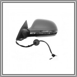 Electrical-Thermal Left Rearview Mirror With Primer-With Headlight-Lockable-With Memory-Aspheric-Chrome-16H14P-2H2P