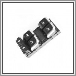 Black Push-Edge Chrome-4 Switches-High-Window Front Door Left-10 Pins AUDI A6 (4Gc)-(Year 2014-2016)