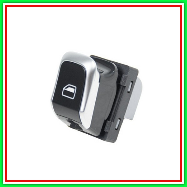 Interruttore Alzacristallo Nero/Bordo Cromato-Porta Anteriore Destra-4 Pins Audi-A1-Mod. 07/14-09/18