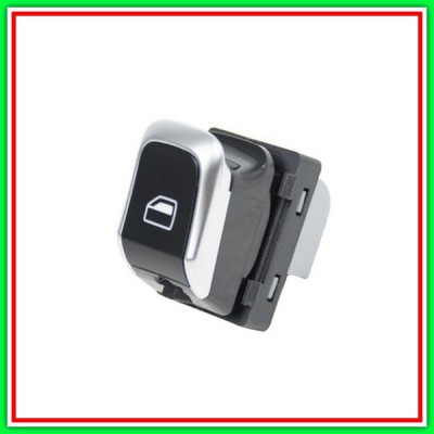 Interruttore Alzacristallo Nero/Bordo Cromato-Porta Anteriore Destra-4 Pins Audi-A1-Mod. 07/14-09/18