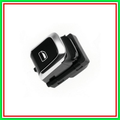 Interruttore Alzacristallo Nero-Bordo Cromato-Porta Posteriore Destra-Sinistra-4 Pins Audi A5 (8T) Sportback-(Anno 2011-2017)