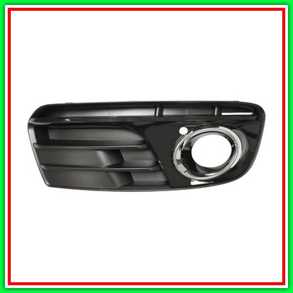 Griglia Destra Paraurti Nera Lucida-Con Sede Fendi-Con Cornice Cromata Audi Q5-(Anno 2012-2016)