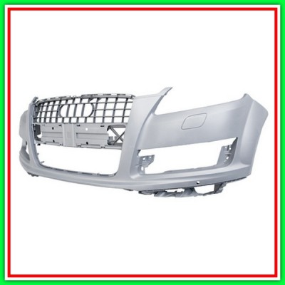 Paraurti Anteriore Con Primer-Con Fori Pdc-Supporti-Con Lavafari-C-Tappi Lavafari Audi Q7-(Anno 2009-2015)