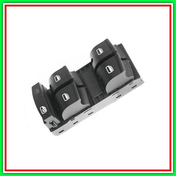 Black Push button-4 Switches-High-Crystal Front Door Left-10 Pins AUDI Q7-(Year 2009-2015)