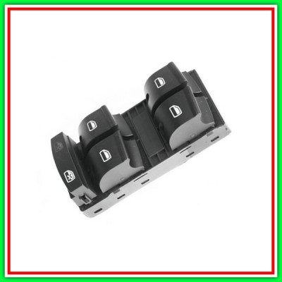 Black Push button-4 Switches-High-Crystal Front Door Left-10 Pins AUDI Q7-(Year 2009-2015)
