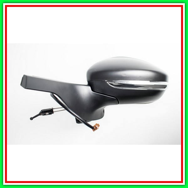 Retrovisore Sinistro A Cavi-Nero-Con Fanale-Convesso-Cromato Citroen C3-(Anno 2016-2020)