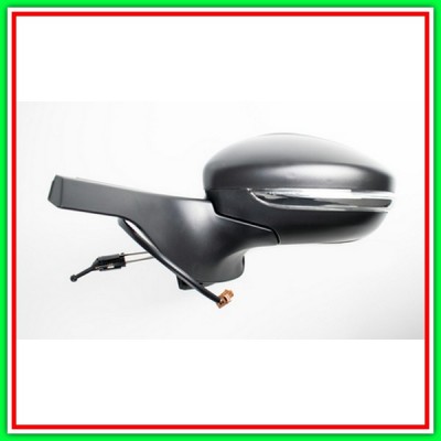 Retrovisore Sinistro A Cavi-Nero-Con Fanale-Convesso-Cromato Citroen C3-(Anno 2016-2020)