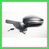Retrovisore Sinistro A Cavi-Nero-Con Fanale-Convesso-Cromato Citroen C3-(Anno 2016-2020)