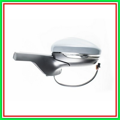 Retrovisore Sinistro Elettrico-Termico Con Primer-Con Fanale-Convesso-Cromato Citroen C3-(Anno 2016-2020)