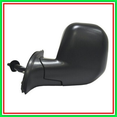 Retrovisore Sinistro A Cavi-Nero-Convesso-Cromato Citroen Berlingo-(Anno 2008-2011)