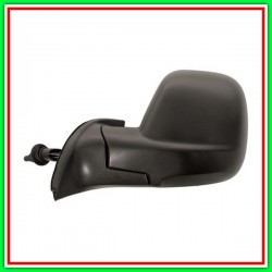 Retrovisore Sinistro A Cavi-Nero-Convesso-Cromato Citroen Berlingo-(Anno 2012-2015)