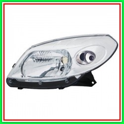Proiettore Destro H4 Elettrico Cromato-Con Motore-Con Cavi Dacia Sandero-(Anno 2008-2012)