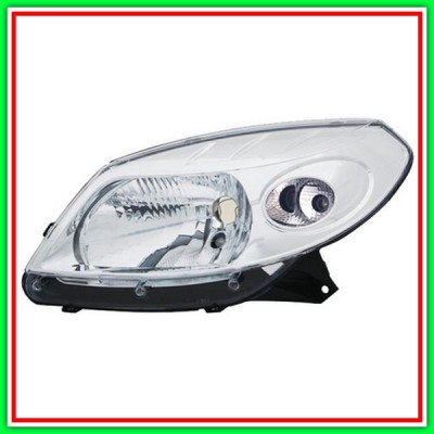 Proiettore Destro H4 Elettrico Cromato-Con Motore-Con Cavi Dacia Sandero-(Anno 2008-2012)