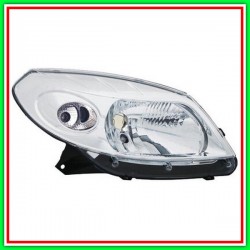 Proiettore Sinistro H4 Elettrico Cromato-Con Motore-Con Cavi Dacia Sandero-(Anno 2008-2012)