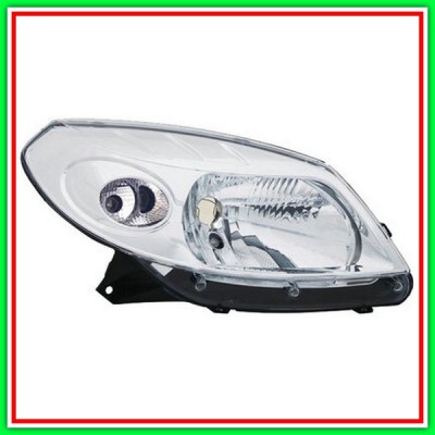 Left Projector H4 Chrome-ChromeD Electric-With Motor-With cables DACIA Sandero-(Year 2008-2012)