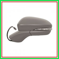 Retrovisore Sinistro Elettrico-Termico-Con Primer-Chiudibile-Con Fanale-Con Luce Cortesia-Asferico-Cromato