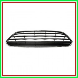 Black Radiator Grille With Chrome Moldings-Chrome Frame Mod Up 02-16 FORD Fiesta Mk Vi-(Year 2013-2017)