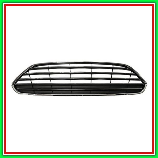 Black Radiator Grille With Chrome Moldings-Chrome Frame Mod Up 02-16 FORD Fiesta Mk Vi-(Year 2013-2017)