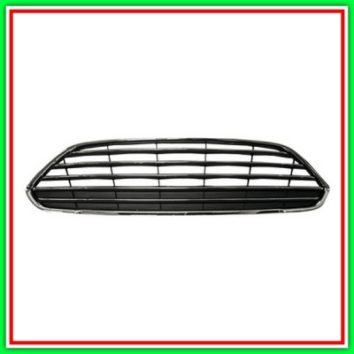 Griglia Radiatore Nera Con Modanature Cromate-Con Cornice Cromata Mod Fino 02-16 Ford Fiesta Mk Vi-(Anno 2013-2017)