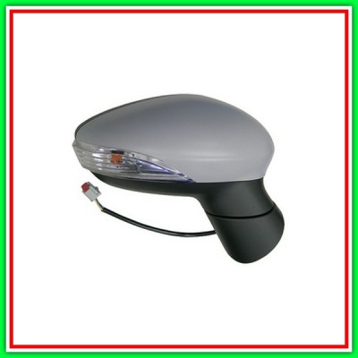Retrovisore Destro Elettrico Con Primer-Con Fanale-Asferico-Cromato Ford Fiesta Mk Vi-(Anno 2013-2017)