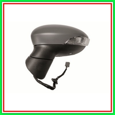 Retrovisore Sinistro Elettrico-Termico Con Primer-Con Fanale-Con Luce Cortesia-Asferico-Cromato-10H8P