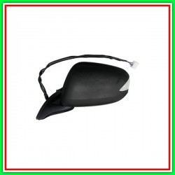 Electric-Black Left Rearview Mirror-With Headlight-Convex-Chrome HONDA Jazz-(Year 2008-2010)