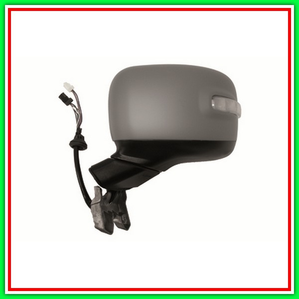 Retrovisore Sinistro Elettrico-Termico Con Primer-Con Fanale-Chiudibile-Con Visuale Angolo Morto-Asferico-Cromato-9 Pin