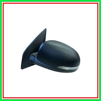 Electric-Black Left Rearview Mirror-With Headlight-Convex-Chrome KIA Picanto-(Year 2011-2015)