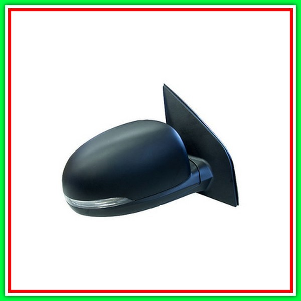 Electric-Black-Thermal Right Rearview Mirror-With Headlight-Lockable-Convex-Chrome KIA Picanto-(Year 2011-2015)