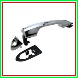 Left-Chrome Glossy Front Outer Handle - With hole NOTTOLINO LANCIA Ypsilon-(Year 2011-2015)