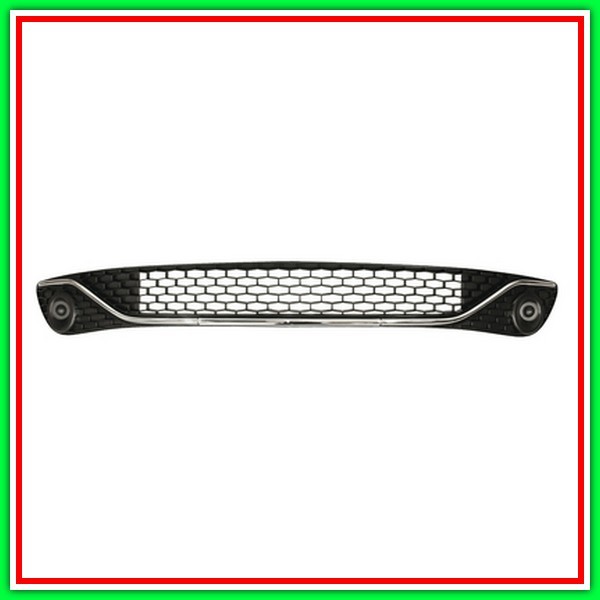 Central Grid Paraurti Black With Chrome Molding LANCIA Ypsilon-(Year 2015 Onwards)