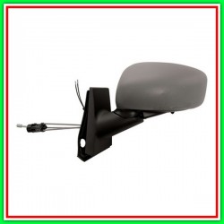 Left Cable Rearview Mirror With Primer-Con Probe-Convex-Chrome LANCIA Musa-(Year 2004-2006)