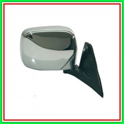 Retrovisore Destro-Manuale-Cromato Mitsubishi L200-Strada-(Anno 1996-2000)