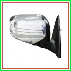 Manual Black-Convex-Chrome Right Rearview mirror with Chrome Shell MITSUBISHI L200-Road-(Year 2005-2010)