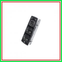 Pulsantiera Nera-4 Interruttori-Alzacristallo Porta Anteriore Sinistra-Senza Funzione Chiusura Retrovisori-3 Pins