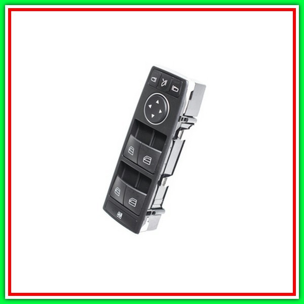 Pulsantiera Nera-4 Interruttori-Alzacristallo Porta Anteriore Sinistra-3 Pins Mercedes Classe A (W176)-(Anno 2015-2018)