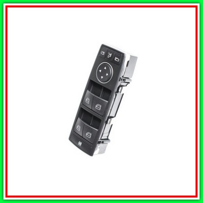 Pulsantiera Nera-4 Interruttori-Alzacristallo Porta Anteriore Sinistra-3 Pins Mercedes Classe A (W176)-(Anno 2015-2018)