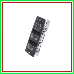 Pulsantiera Nera-4 Interruttori-Alzacristallo Porta Anteriore Sinistra-3 Pins Mercedes Classe B (W246)-(Anno 2011-2014)
