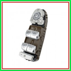 Pulsantiera Marrone-4 Interruttori-Alzacristallo Porta Anteriore Sinistra-3 Pins Mercedes-S Class (W222)-Mod. 06/13-06/17