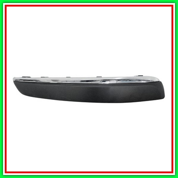 Modanatura Sinistra Con Primer-Con Profilo Cromato-Paraurti Anteriore Peugeot 407-(Anno 2004-2007)