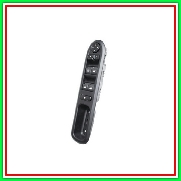 Black Push-button-4 Switches-Raiser Front Door Left-9 Pins PEUGEOT 407-(Year 2004-2007)