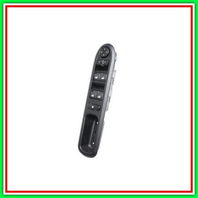 Pulsantiera Nera-4 Interruttori-Alzacristallo Porta Anteriore Sinistra-9 Pins Peugeot 407-(Anno 2004-2007)