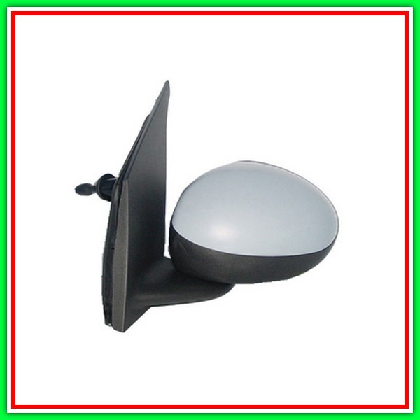 Left Cable Rearview Mirror With Primer-Convex-Chrome PEUGEOT 107-(Year 2009-2012)