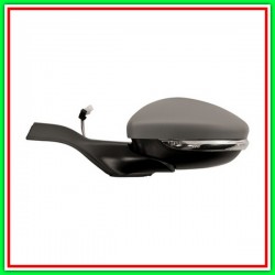 Retrovisore Sinistro Elettrico-Termico Con Primer-Con Fanale-Convesso-Cromato-6H3P-6H4P Peugeot 2008-(Anno 2013-2016)