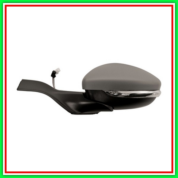 Retrovisore Sinistro Elettrico-Termico Con Primer-Con Fanale-Convesso-Cromato-6H3P-6H4P Peugeot 2008-(Anno 2013-2016)