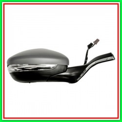 Retrovisore Destro Elettrico-Termico-Con Primer-Con Fanale-Chiudibile-Con Sonda-Con Profilo Cromato-Convesso-Cromato